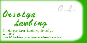 orsolya lambing business card